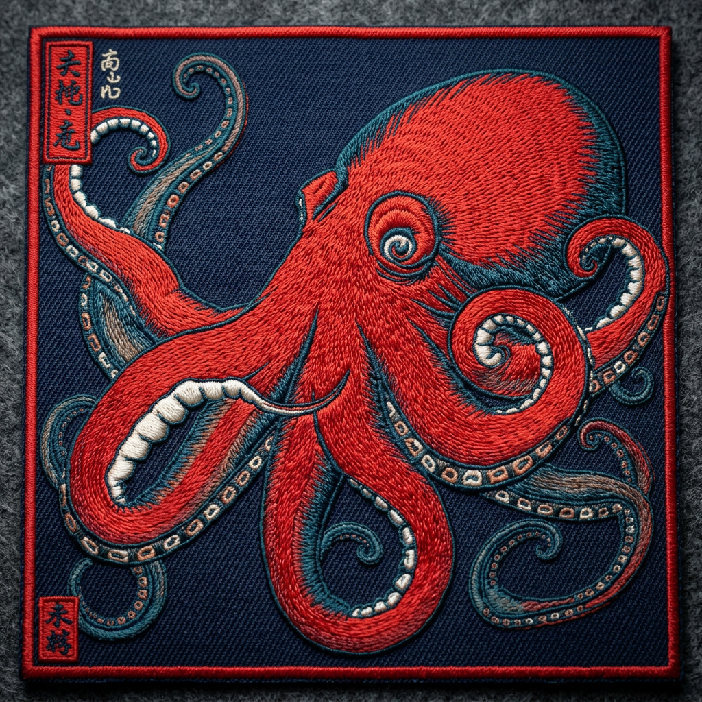 Embroidered Ukiyo-e Octopus