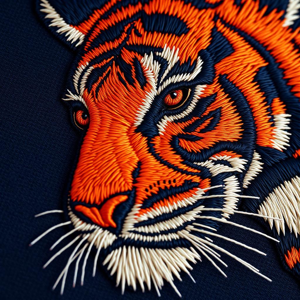 Embroidered Bengal Tiger Stare