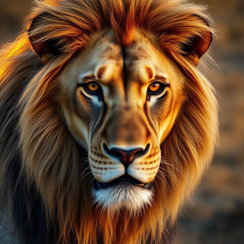 Original Savannah Lion Portrait