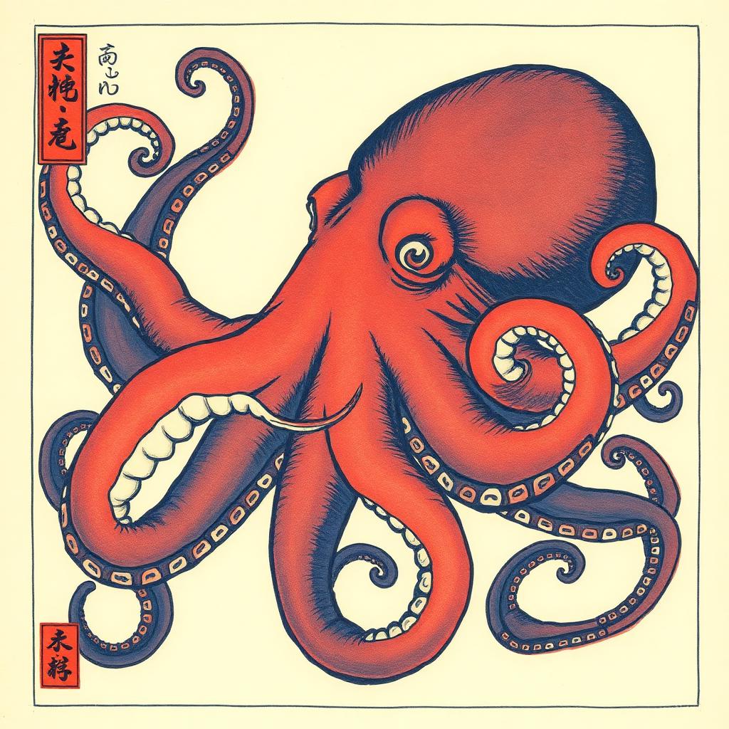 Original Ukiyo-e Octopus
